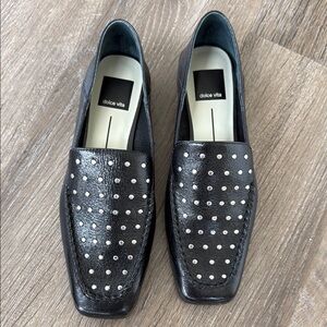Dolce Vita Black Studded Loafers Slip-Ons
